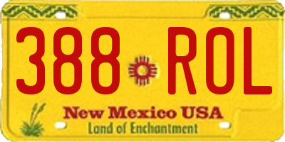 NM license plate 388ROL