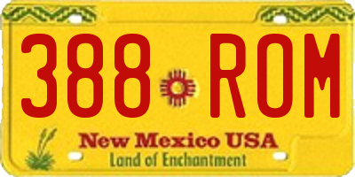 NM license plate 388ROM
