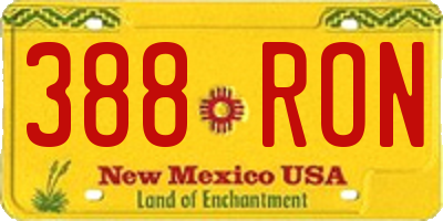 NM license plate 388RON