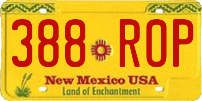 NM license plate 388ROP