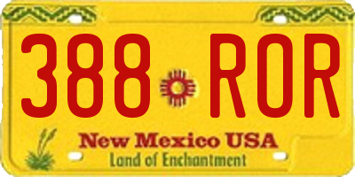 NM license plate 388ROR