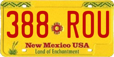 NM license plate 388ROU