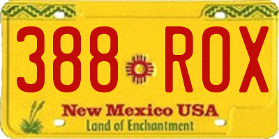 NM license plate 388ROX