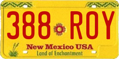 NM license plate 388ROY