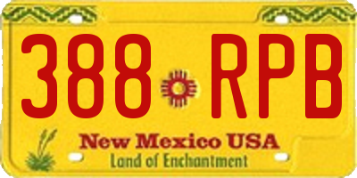 NM license plate 388RPB
