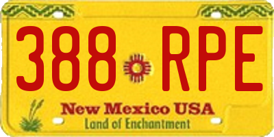 NM license plate 388RPE