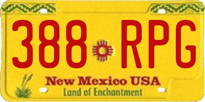 NM license plate 388RPG