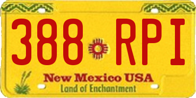 NM license plate 388RPI