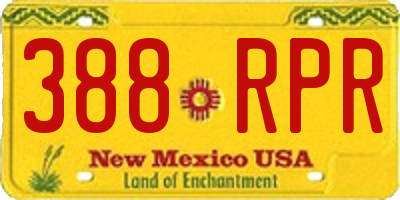 NM license plate 388RPR