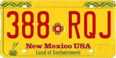 NM license plate 388RQJ