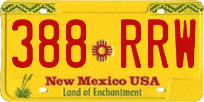 NM license plate 388RRW
