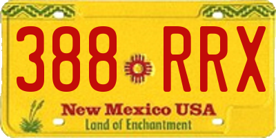 NM license plate 388RRX