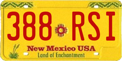 NM license plate 388RSI