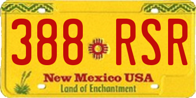 NM license plate 388RSR