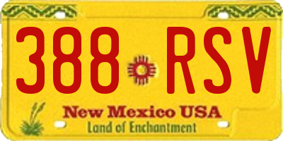 NM license plate 388RSV