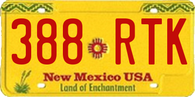 NM license plate 388RTK
