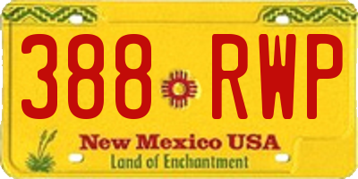 NM license plate 388RWP