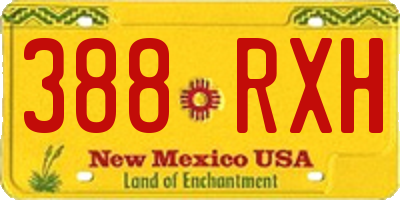 NM license plate 388RXH