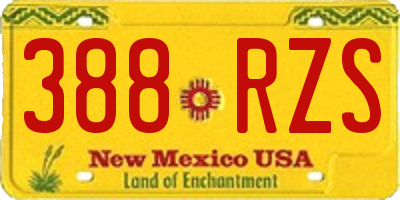 NM license plate 388RZS