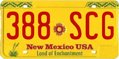NM license plate 388SCG