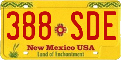 NM license plate 388SDE