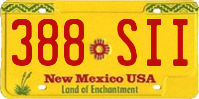 NM license plate 388SII