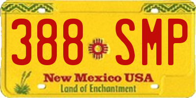 NM license plate 388SMP