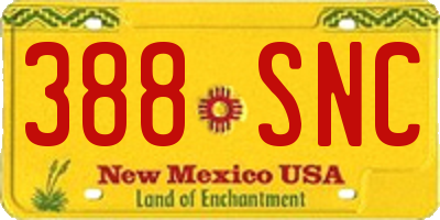NM license plate 388SNC
