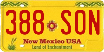 NM license plate 388SON