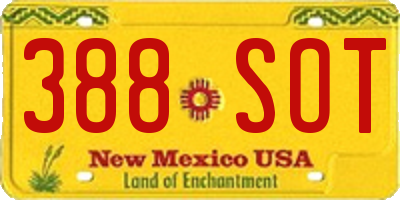 NM license plate 388SOT