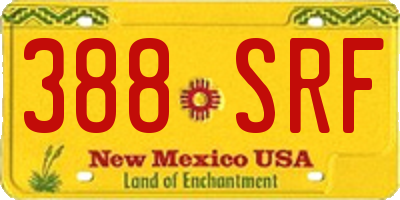 NM license plate 388SRF
