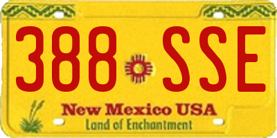 NM license plate 388SSE