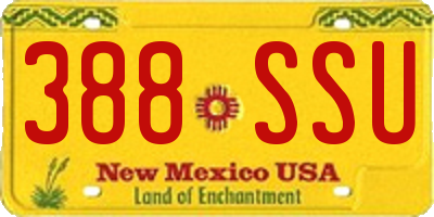 NM license plate 388SSU