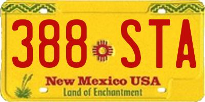 NM license plate 388STA