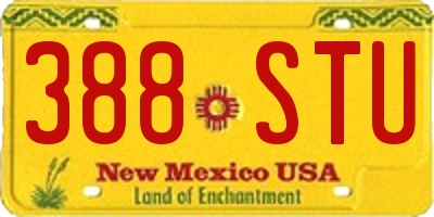 NM license plate 388STU