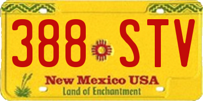 NM license plate 388STV