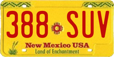 NM license plate 388SUV