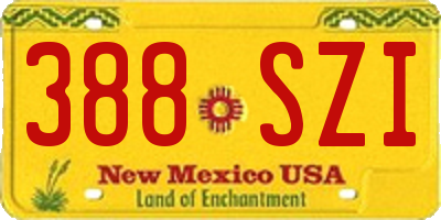 NM license plate 388SZI
