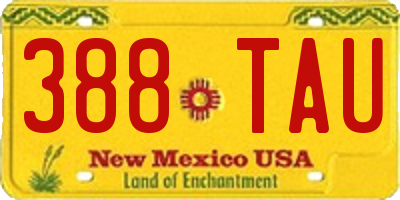 NM license plate 388TAU