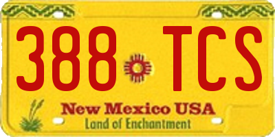 NM license plate 388TCS