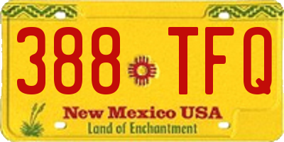 NM license plate 388TFQ