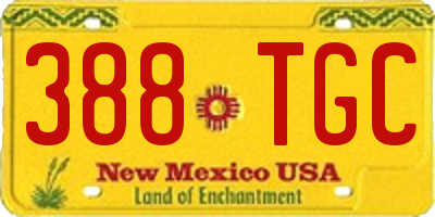 NM license plate 388TGC