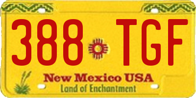 NM license plate 388TGF