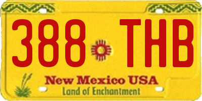 NM license plate 388THB