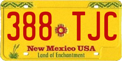 NM license plate 388TJC
