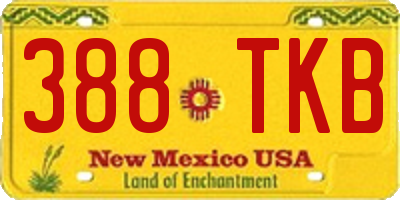 NM license plate 388TKB