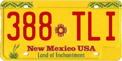 NM license plate 388TLI