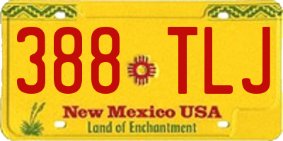 NM license plate 388TLJ
