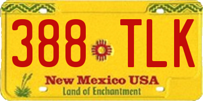 NM license plate 388TLK