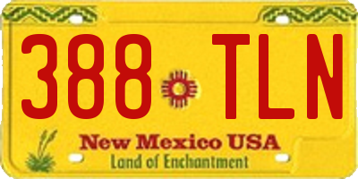 NM license plate 388TLN